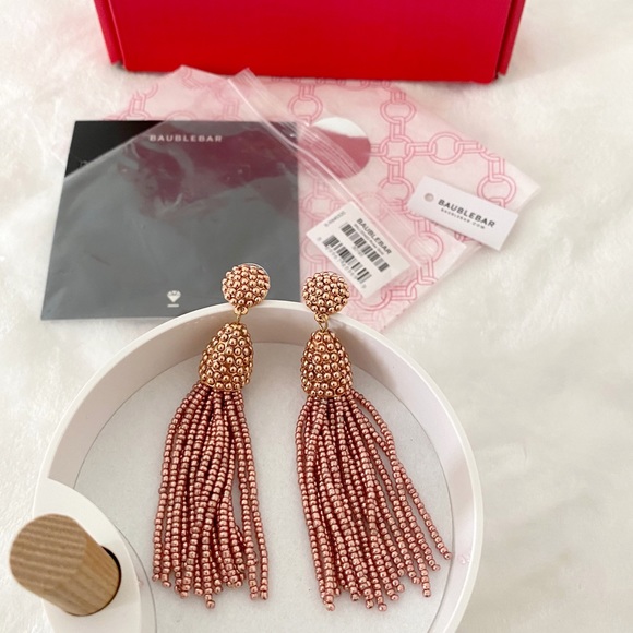 NWT Baublebar Piñata Tassel Drops, Rose Gold - Picture 3 of 14
